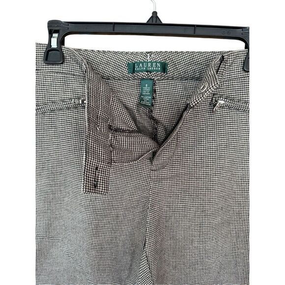 NWT Lauren Ralph Lauren Womens Black Cream Houndstooth Trouser Pants Size 8 - Picture 6 of 12